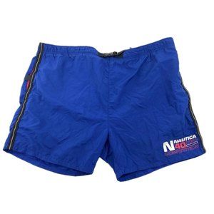 Vintage 90s Men's XL Nautica Competition Blue  Swim Trunk Shorts